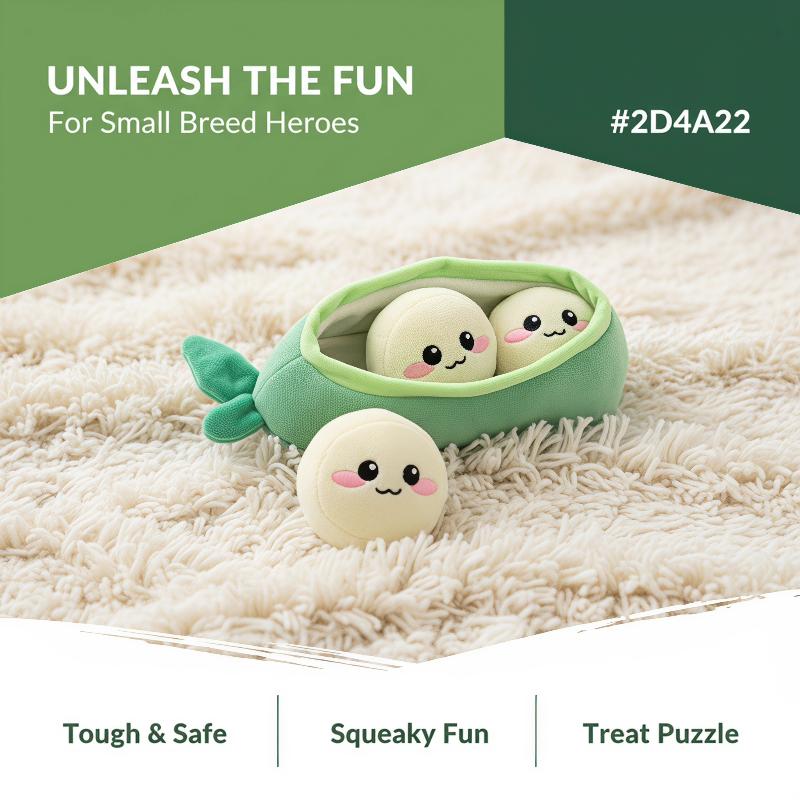 1Pc Small Dog Pea Pod Plush To - Interactive Squeaky Plush Dog Toy recension och pris